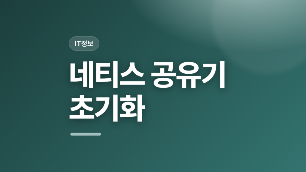thumbcard 네티스 공유기 초기화 v2 1