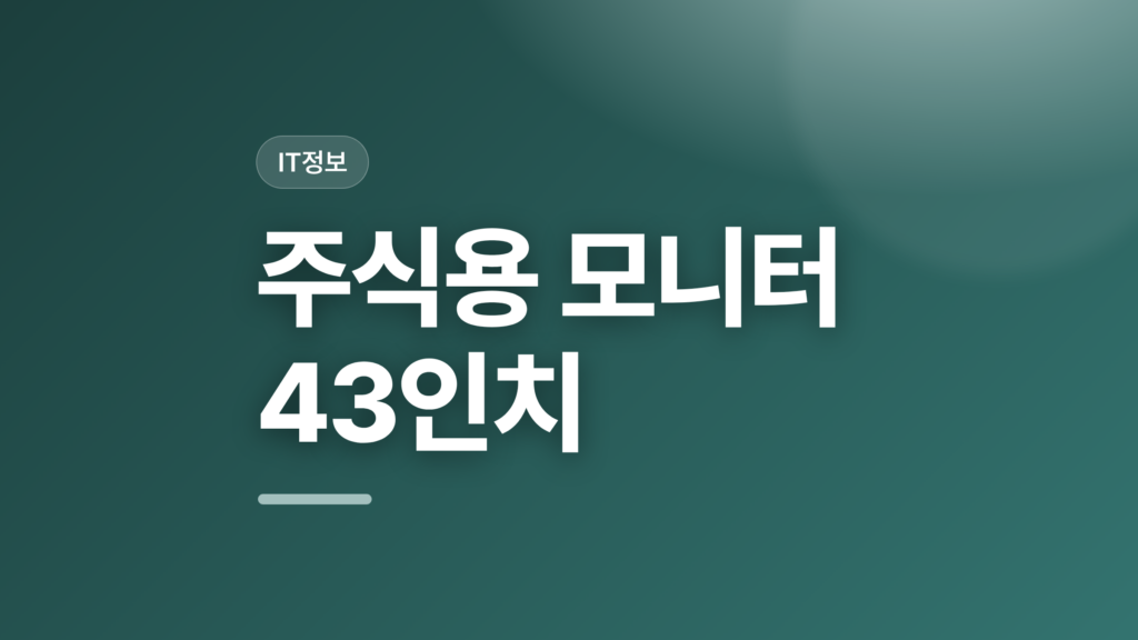 thumbcard 주식용 모니터 43인치 v2 1