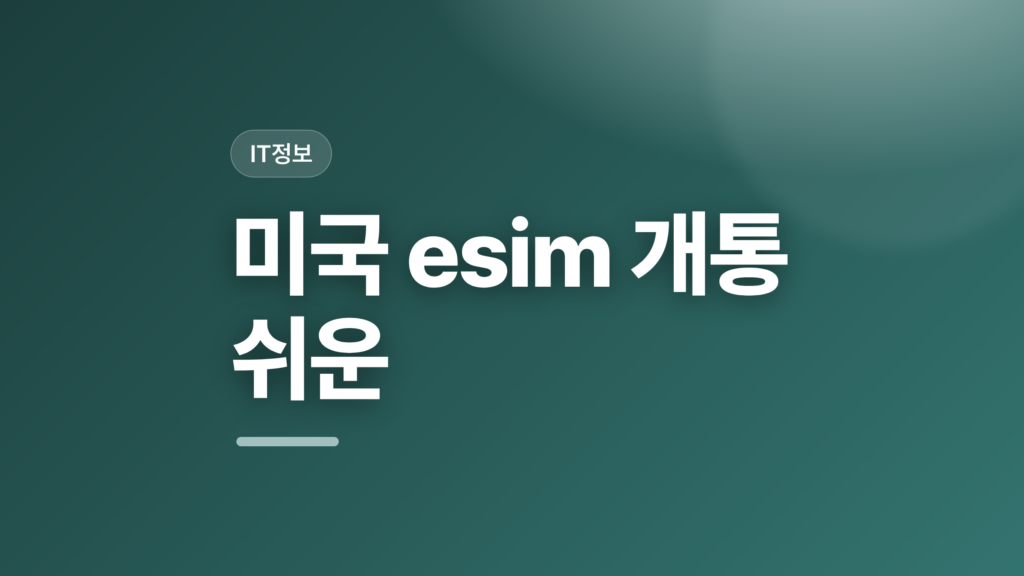 thumbcard 미국 esim 개통 쉬운