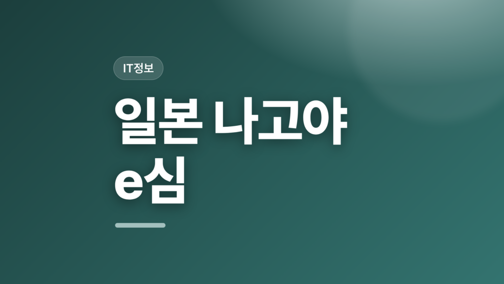 thumbcard 일본 나고야 e심